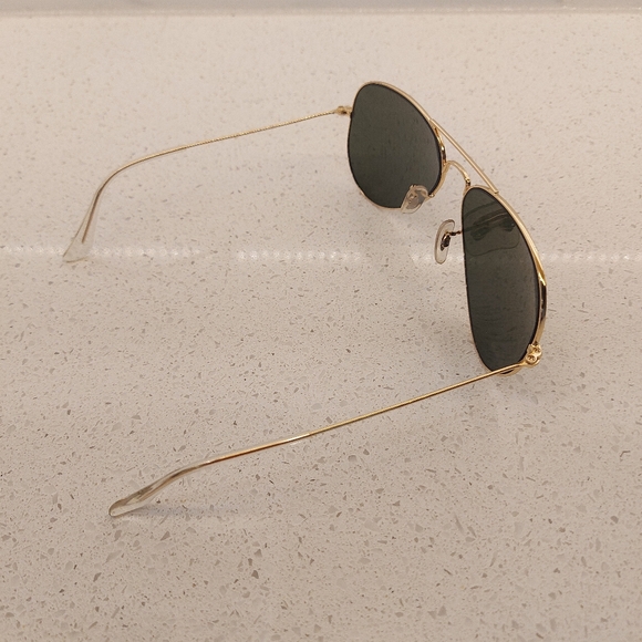 Ray-Ban Gold and Black Aviator Sunglasses